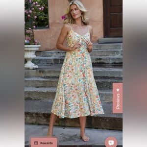 Baltic Born Orange and Blue Sleeveless Sundress